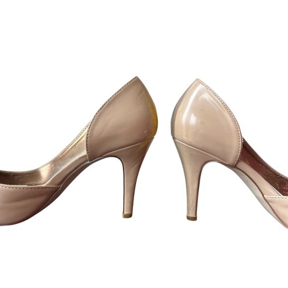 Madden Girl Nude patent leather heels | classic round toe pumps size 7 | 3.5” - Picture 10 of 12